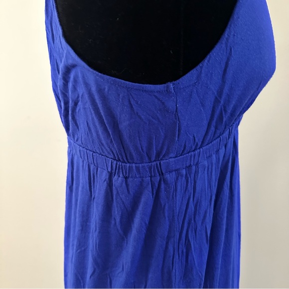 Pink Rose Maxi Dress, Royal Blue, Size Medium - Picture 4 of 10